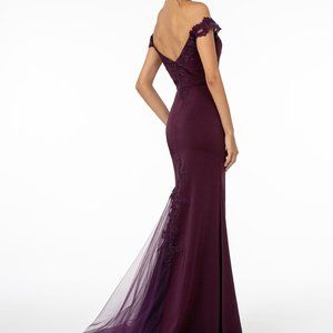 Embroidered Off Shoulder Prom Evening Dress GL2958